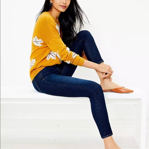 LOFT Denim - LOFT high rise skinny ankle jeans in dark denim wash, size 0